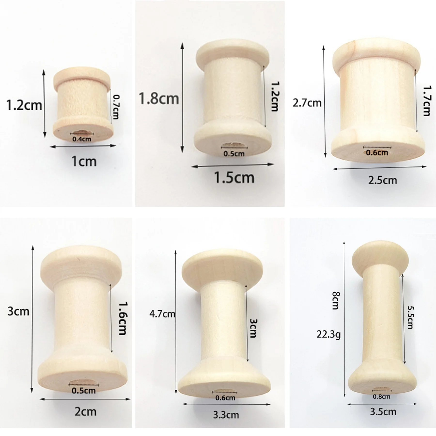 Organza Ribbon Spool - 10/5 قطعة بكرات خشبية صغيرة موضوع