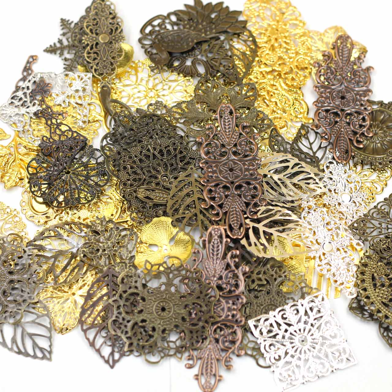 Craft Embellishments - الزينة موصلات عشوائية مختلطة مثلث زهرة