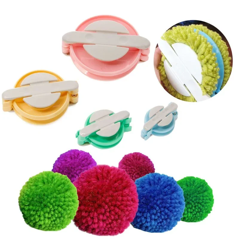 Pom Pom Maker Tool - أدوات صنع كرات الصوف بأربعة أحجام،