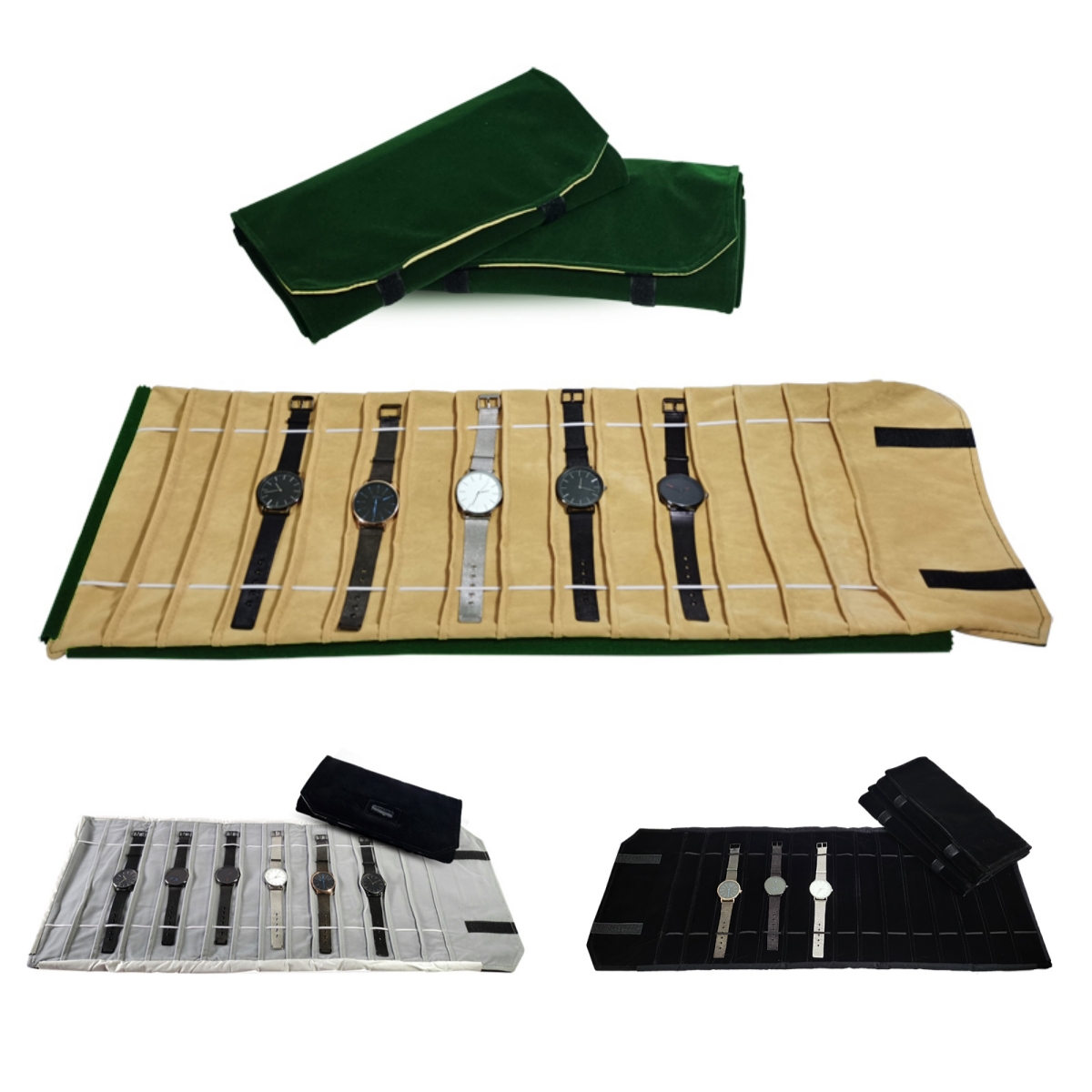Velvet Ribbon Roll - حقيبة لفائف مجوهرات مخملية ، حقيبة