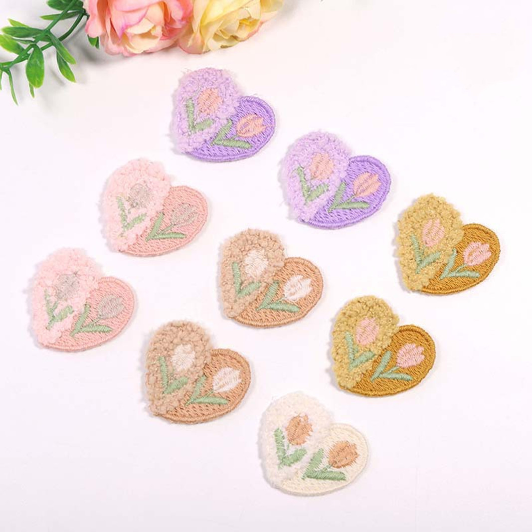 Applique Patch Flower - صوف قطيفة حب زينة زهور ،