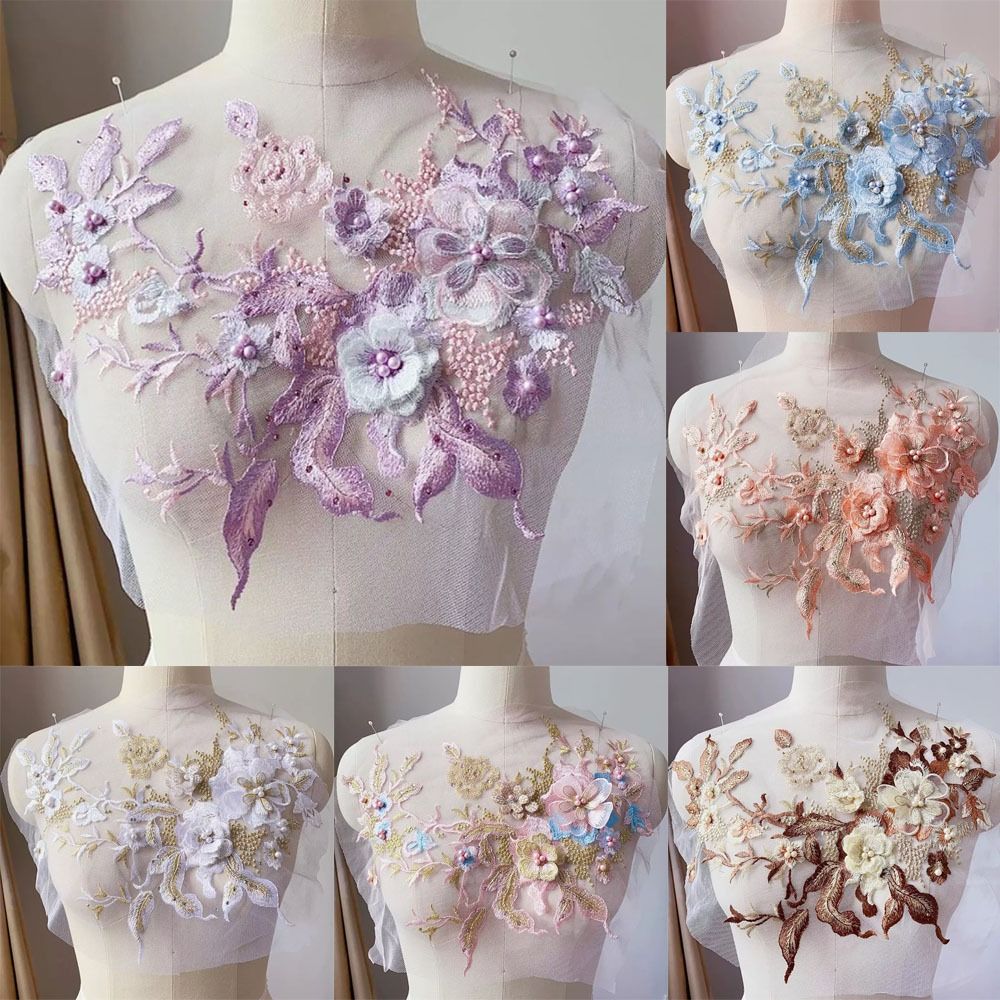 Applique Patch Flower - ثلاثية الأبعاد الزهور مطرز أقمشة الدانتيل