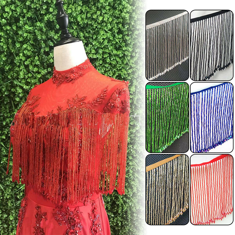Beaded Trim Fringe - الدانتيل مطرز شرابة للخياطة الستار ،