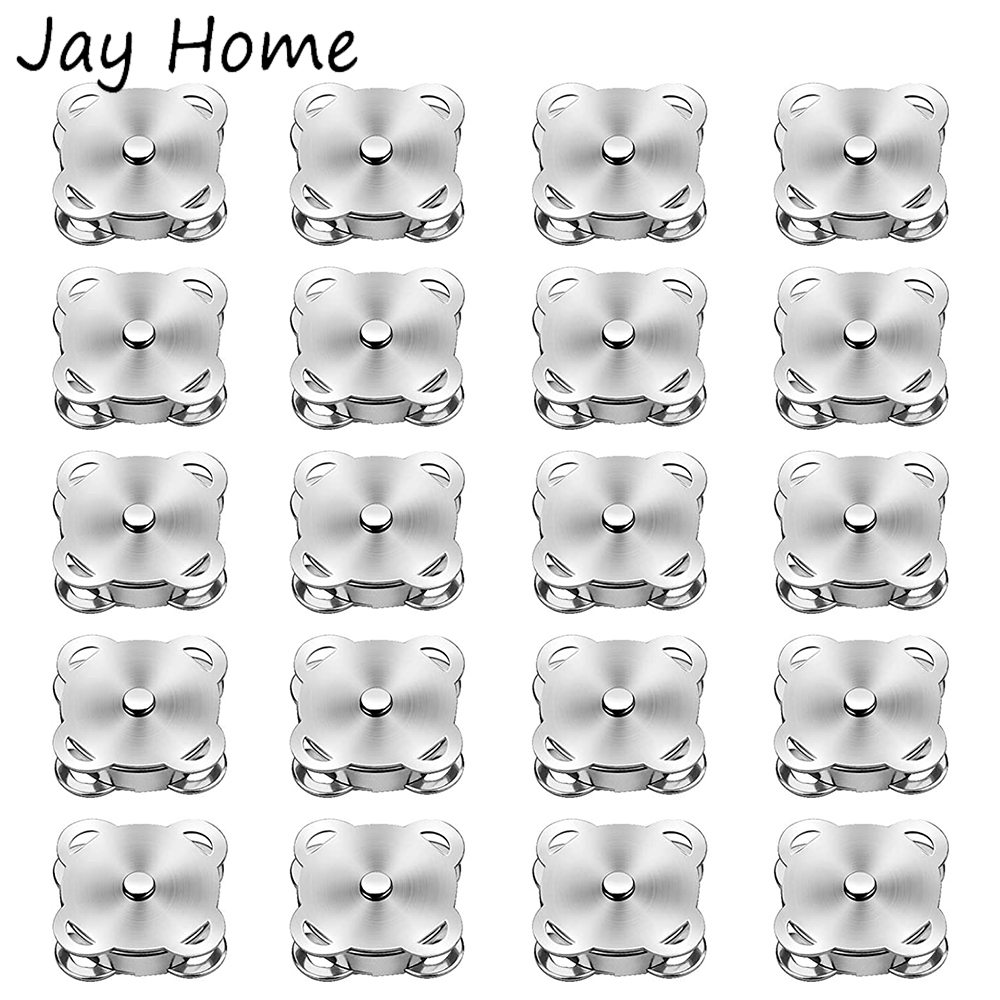 Iron On Stud Set - 20 مجموعة من الأزرار المعدنية المزودة