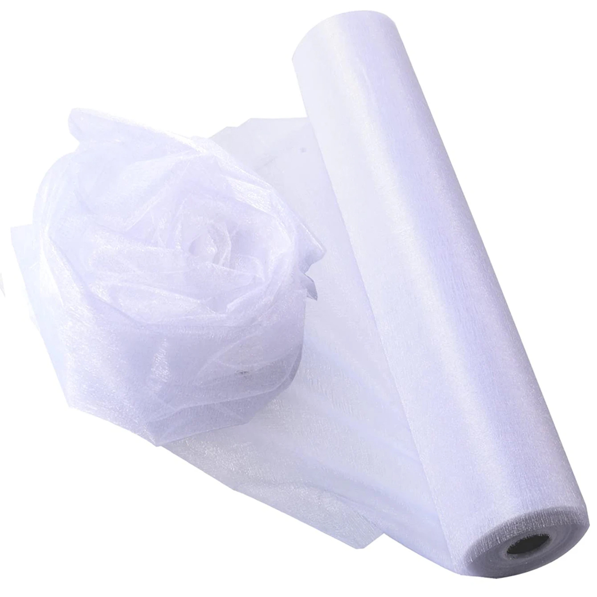 Organza Ribbon Spool - قماش أورجانزا كريستالي - 5 ياردات