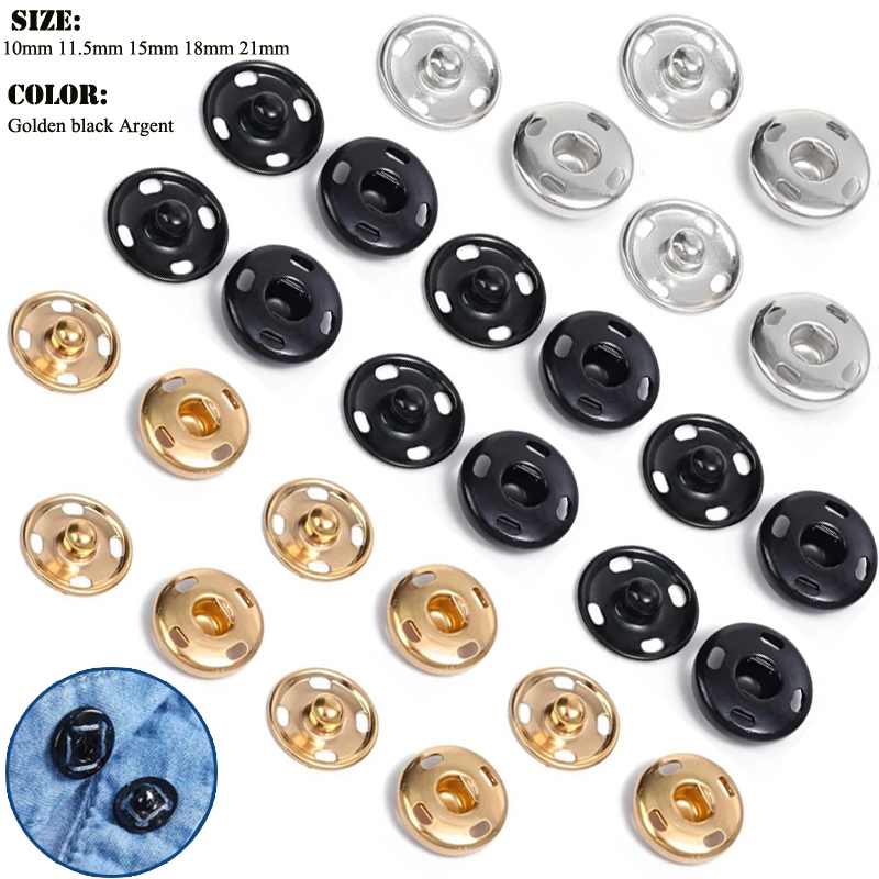 Iron On Stud Set - 10/50 مجموعة 8-10 مللي متر المعادن