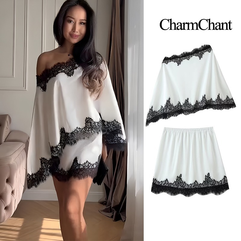 Elastic Lace Trim - طقم نسائي من CHARMCHANT مكون من