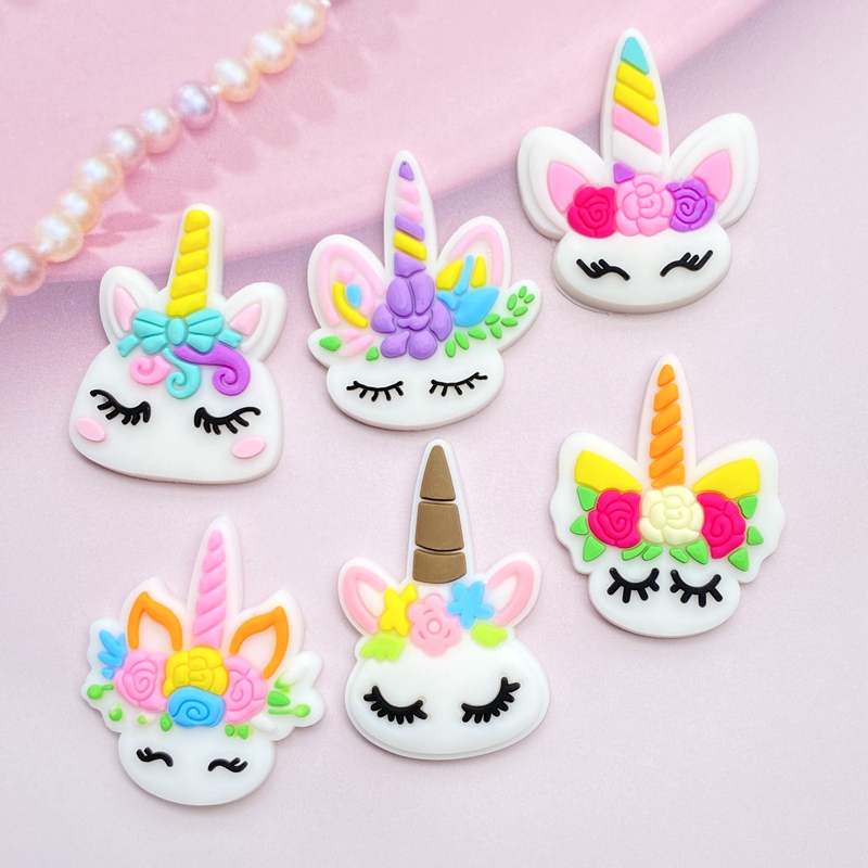 Embellishment Glue Craft - 12 قطعة رأس يونيكورن صغير لطيف