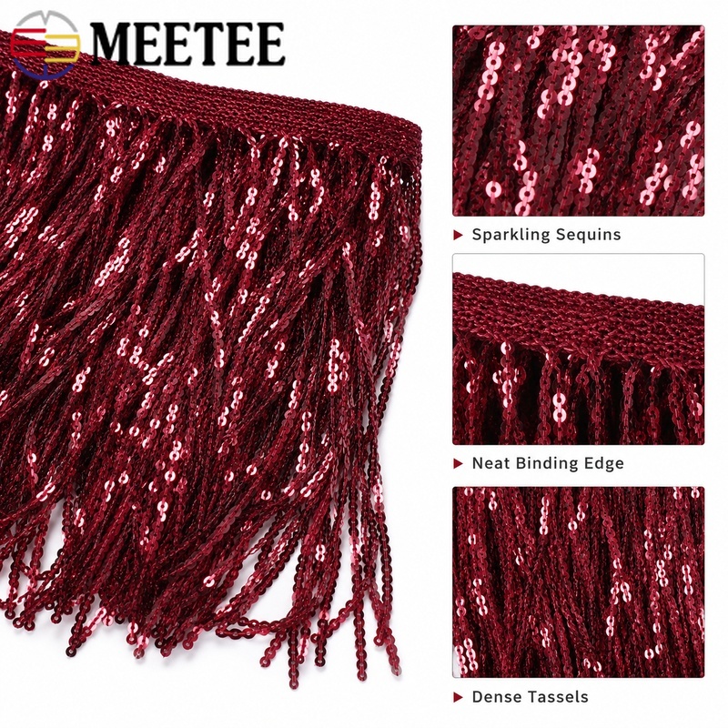 شريط تزيين بالترتر والشراشيب ا - مراجعة Fringe Ribbon Sewing وسعره