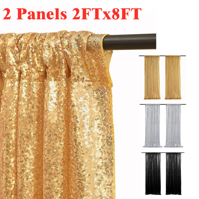 ستائر خلفية من الترتر الذهبي/ا - مراجعة Sequin Fabric Panel وسعره