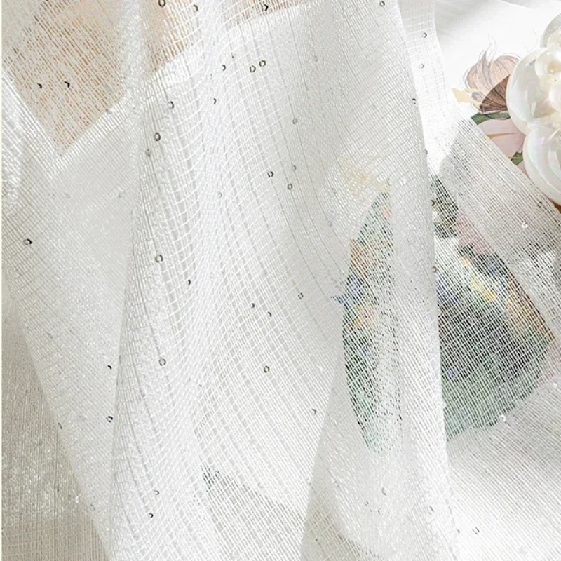 الستائر الفرنسية الشفافة لغرفة - مراجعة Sequin Fabric Panel وسعره
