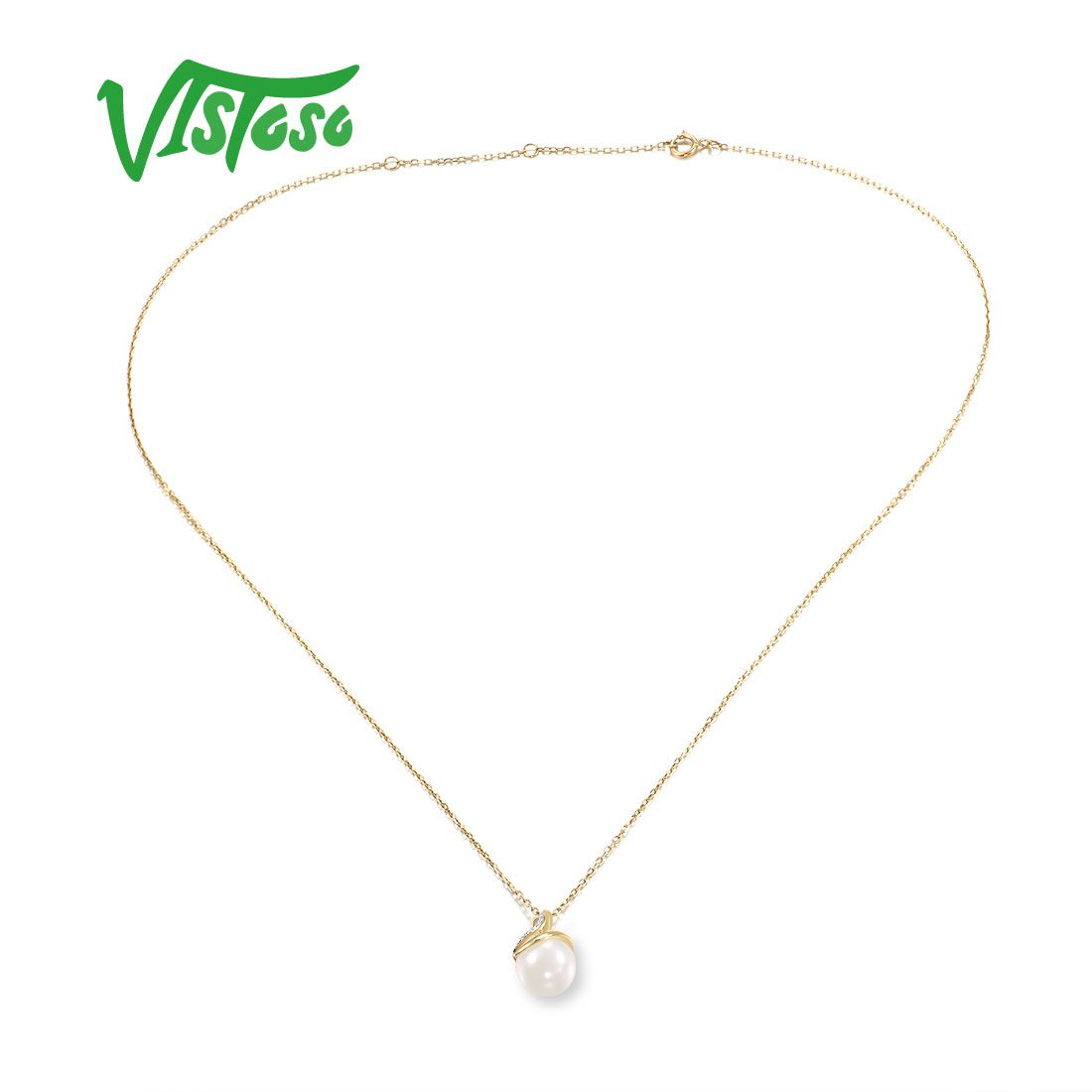 VISTOSO حقيقية 9K 375 الأصفر ع - مراجعة Pearl Trim Chain وسعره