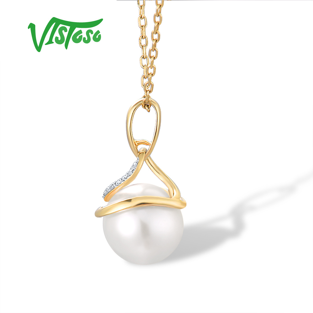 VISTOSO حقيقية 9K 375 الأصفر ع - مراجعة Pearl Trim Chain وسعره