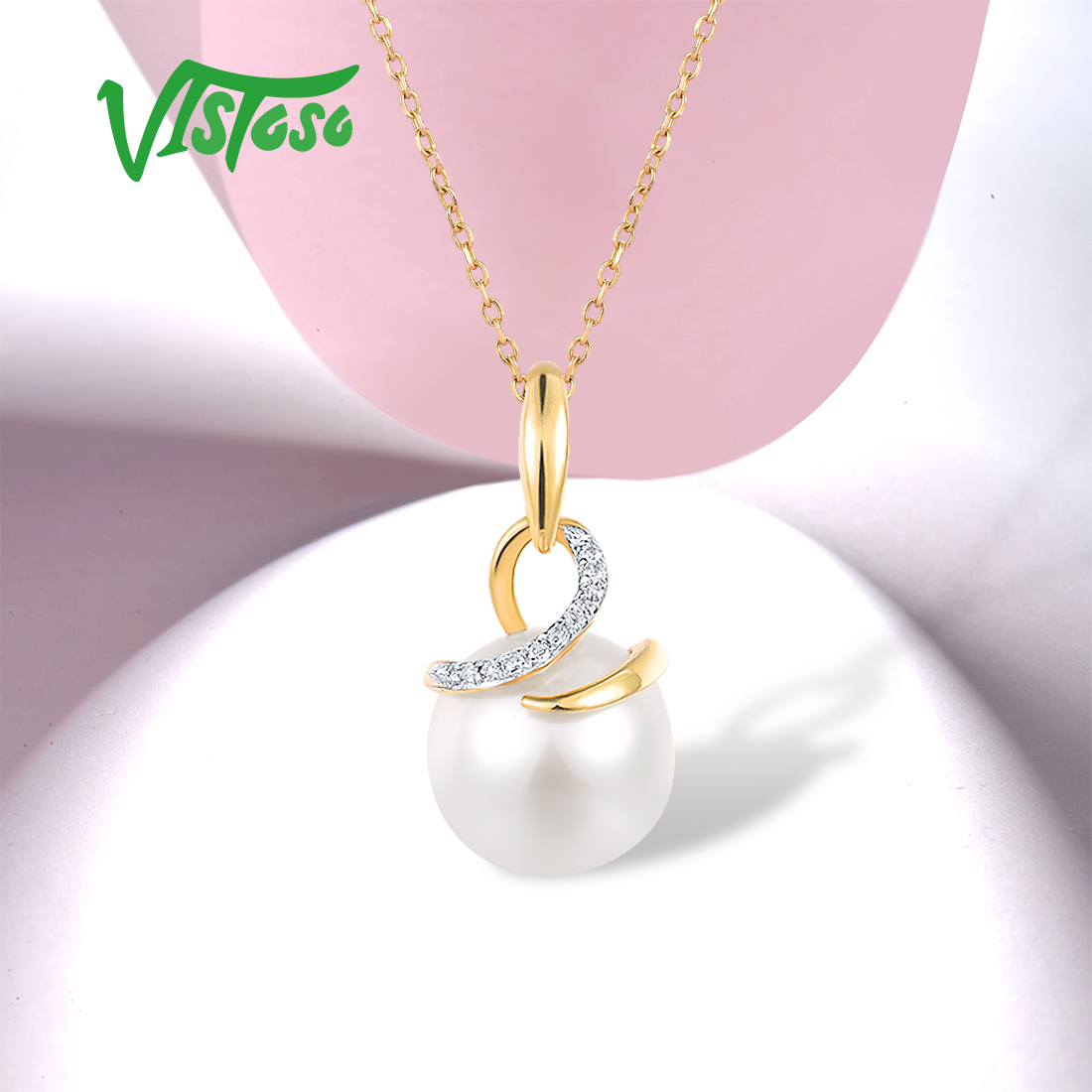 VISTOSO حقيقية 9K 375 الأصفر ع - مراجعة Pearl Trim Chain وسعره