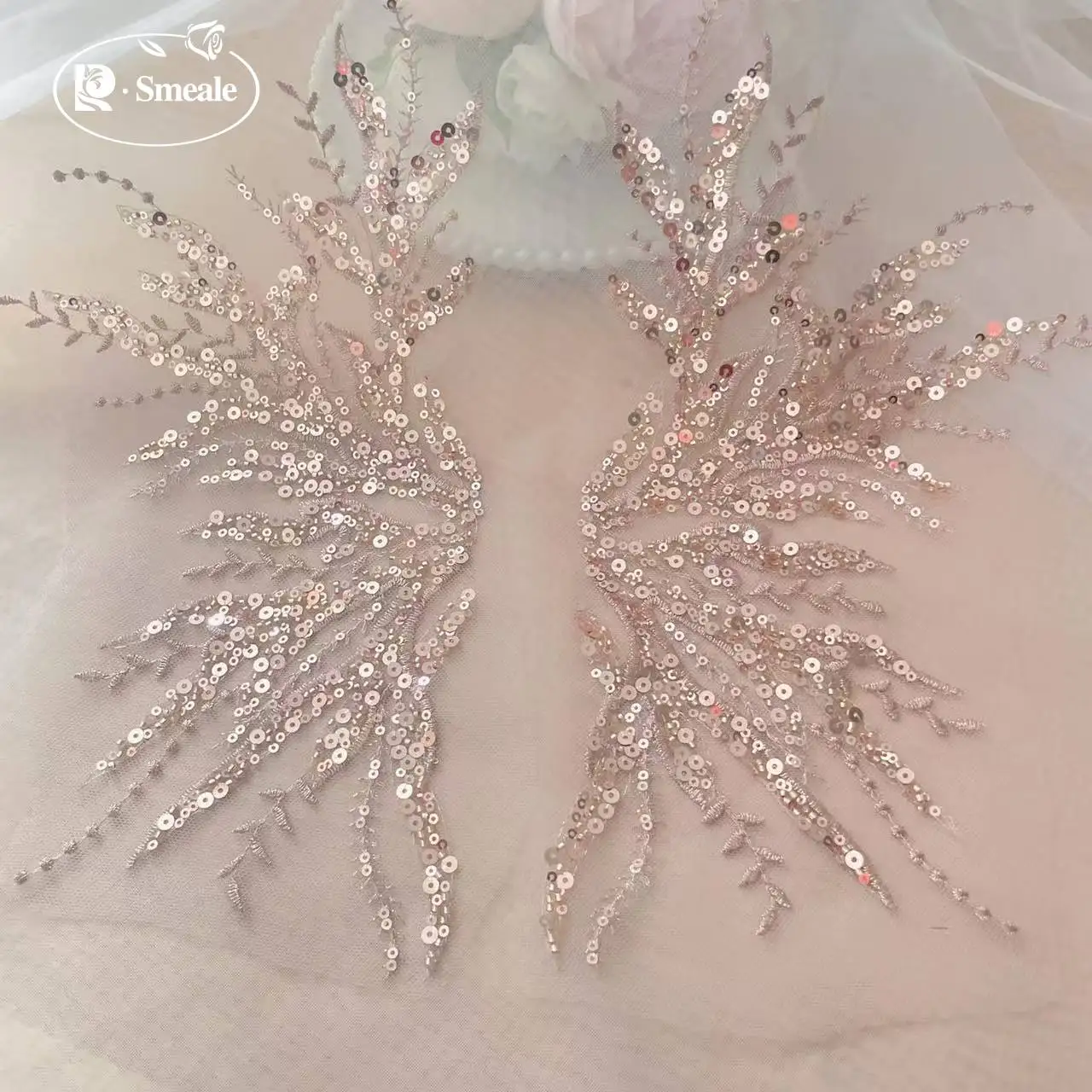 5 زوج-2 زوج. ارتفع الذهب الترت - مراجعة Applique Patch Flower وسعره