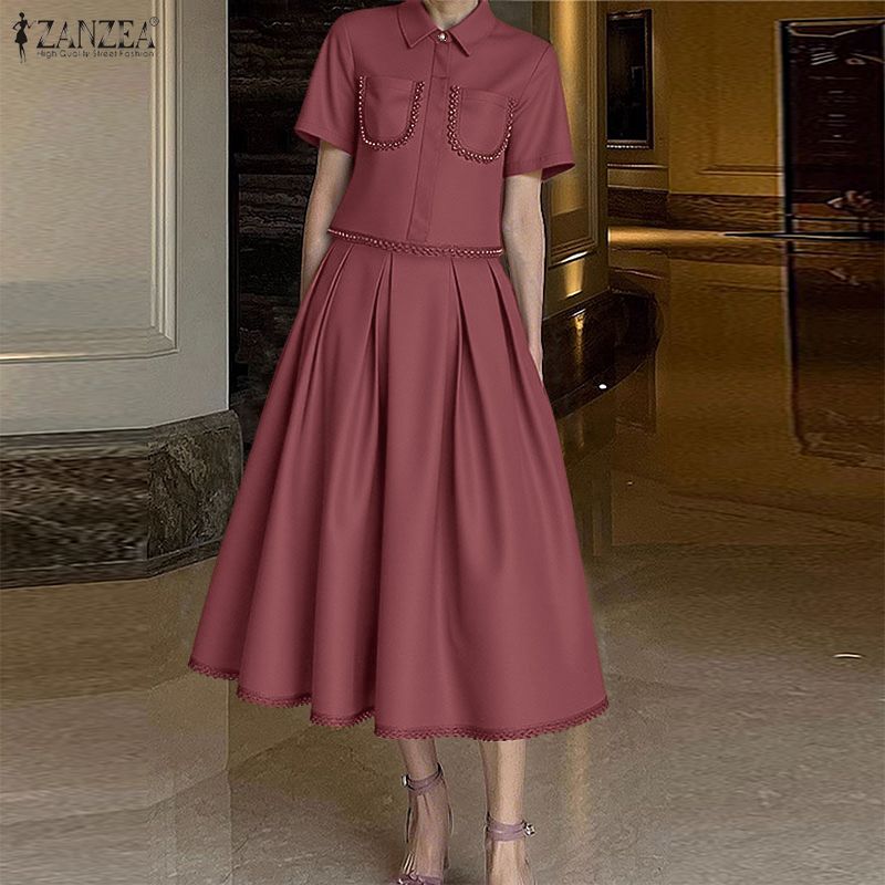 بدلة نسائية أنيقة من ZANZEA مك - مراجعة Elastic Lace Trim وسعره