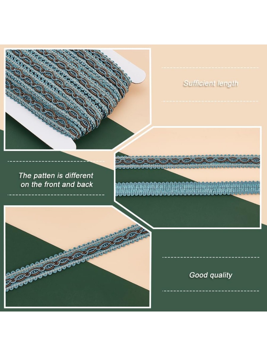 32 ياردة الأزرق جديلة تيرم للخ - مراجعة Fringe Ribbon Sewing وسعره