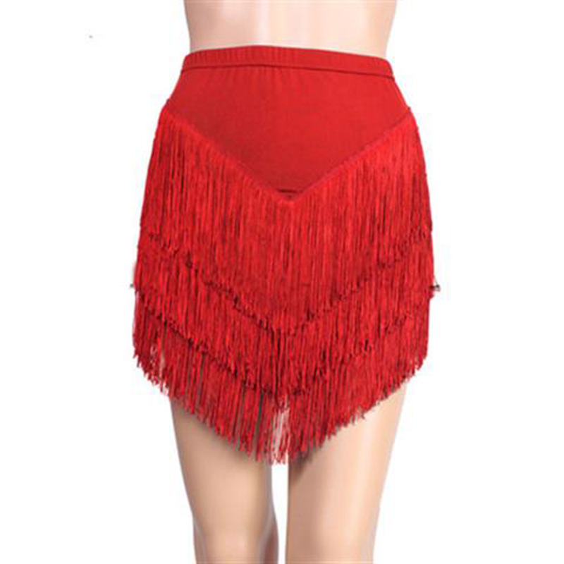 موضة جديدة اللاتينية تنورة رقص - مراجعة Tassel Fringe Trim وسعره