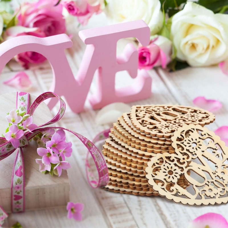 10 قطع قلوب خشبية غير مكتملة ا - مراجعة Craft Embellishments وسعره