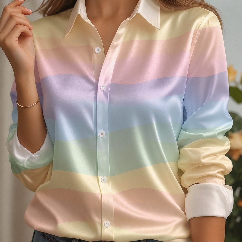 قميص نسائي من الساتان بياقة مد - مراجعة Embellish Knit وسعره