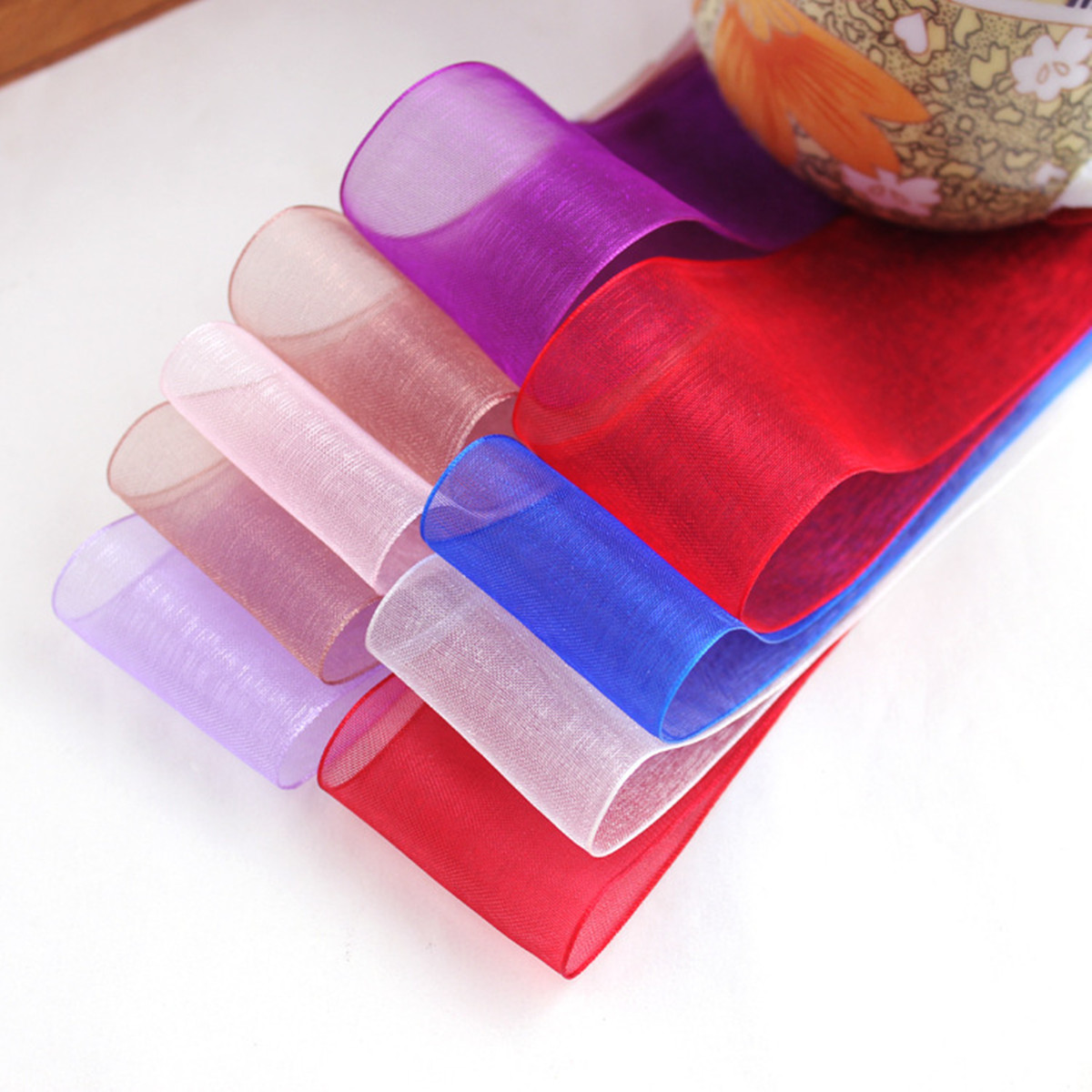 50 ياردة 10/20/25 مللي متر الع - مراجعة Organza Ribbon Spool وسعره