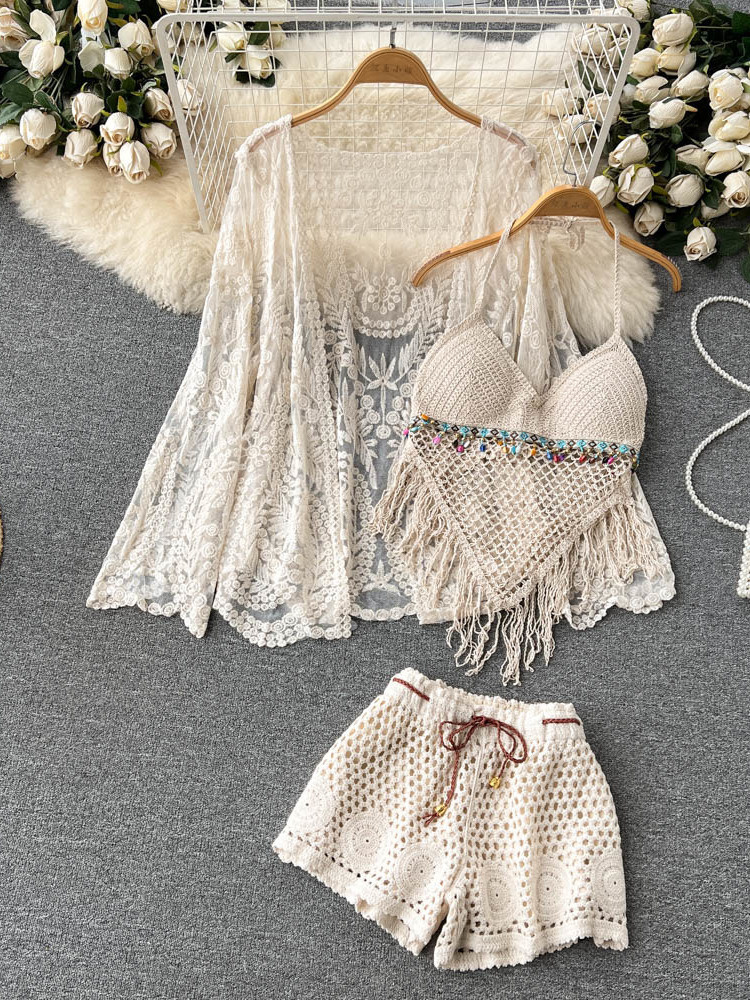 طقم صيفي جديد للعطلات للنساء:  - مراجعة Tassel Fringe Trim وسعره