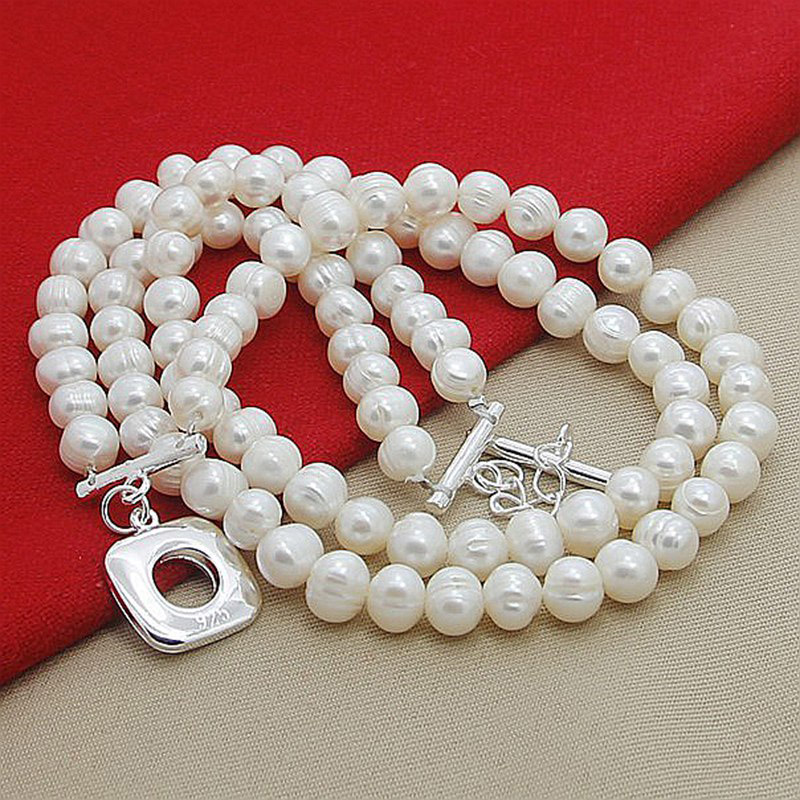 سلاسل قلادة من الفضة عيار 925  - مراجعة Pearl Trim Chain وسعره