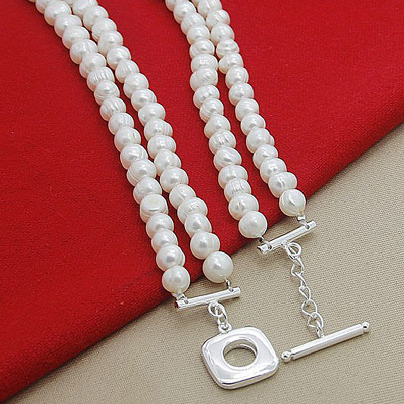 سلاسل قلادة من الفضة عيار 925  - مراجعة Pearl Trim Chain وسعره