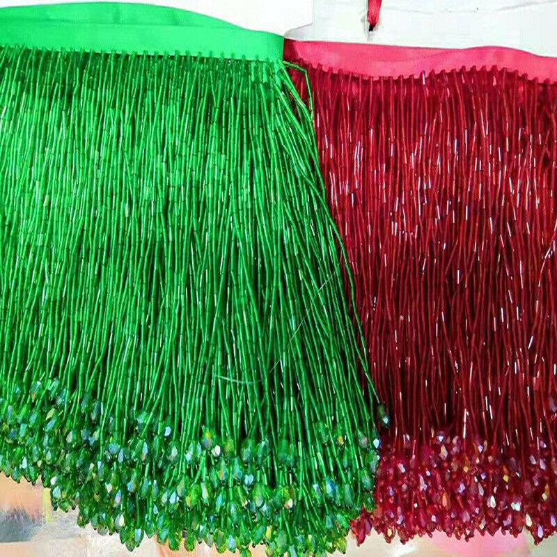 الدانتيل مطرز شرابة للخياطة ال - مراجعة Beaded Trim Fringe وسعره