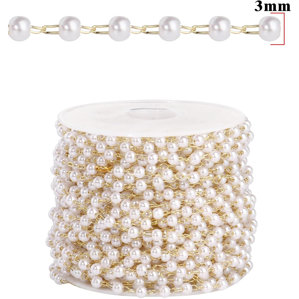 سلسلة نحاسية مطلية بالذهب بخرز - مراجعة Pearl Trim Chain وسعره