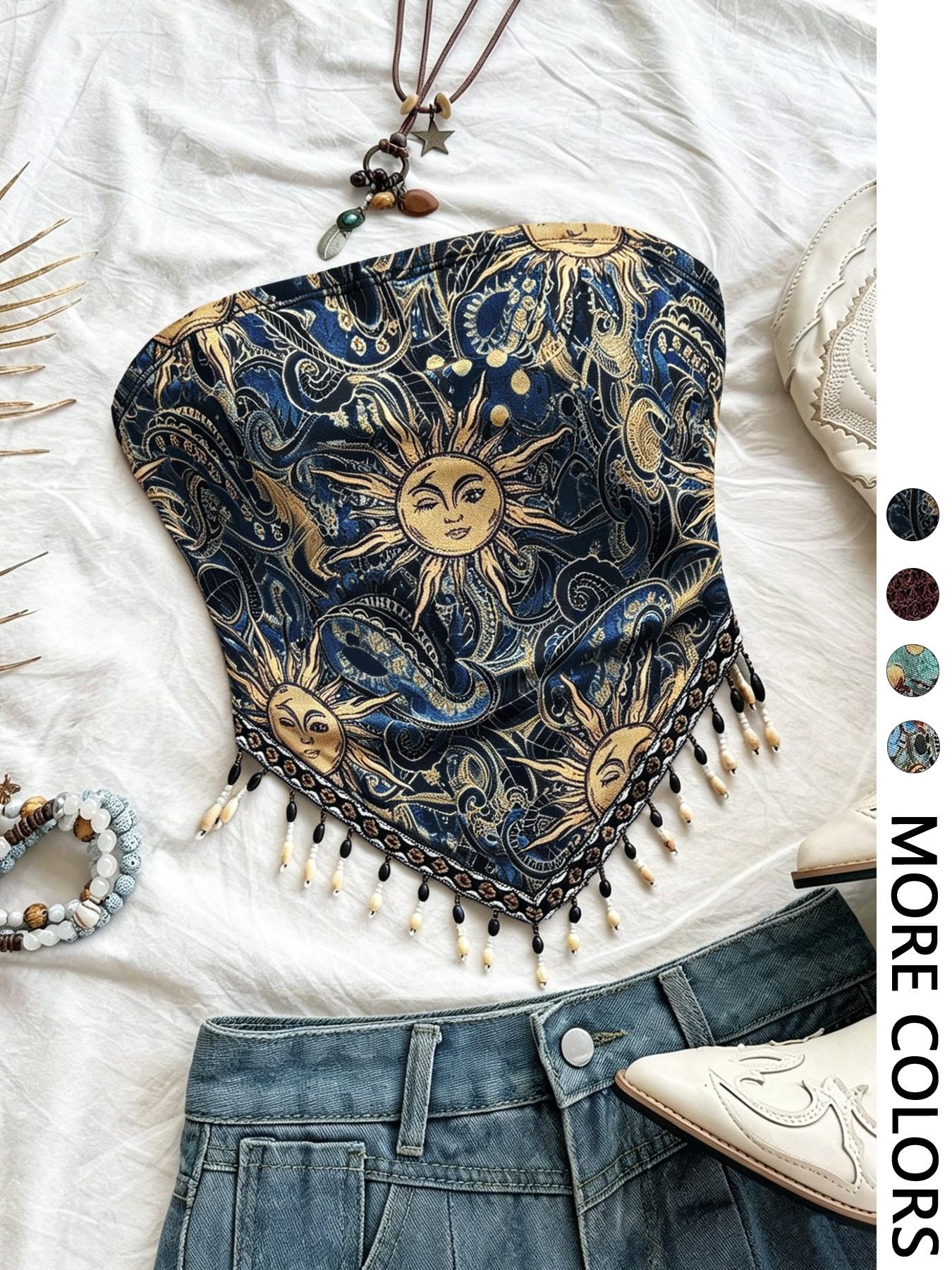 بلوزة نسائية من قطعة واحدة مطب - مراجعة Beaded Trim Fringe وسعره