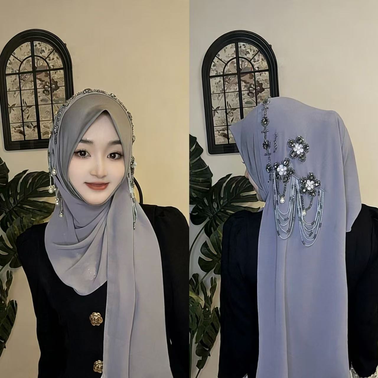 عباية حجاب نسائية مسلمة، شال د - مراجعة Tassel Fringe Trim وسعره