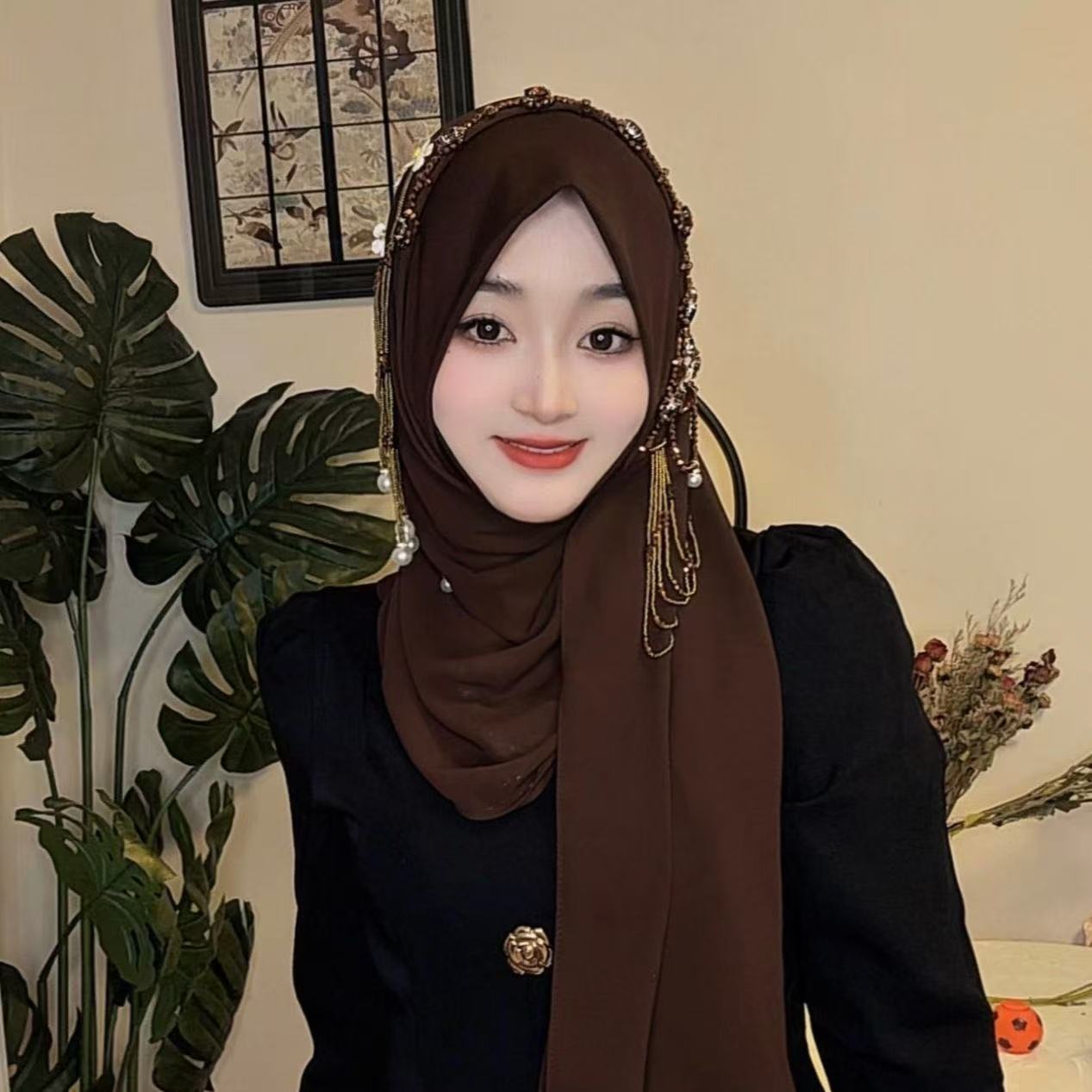 عباية حجاب نسائية مسلمة، شال د - مراجعة Tassel Fringe Trim وسعره