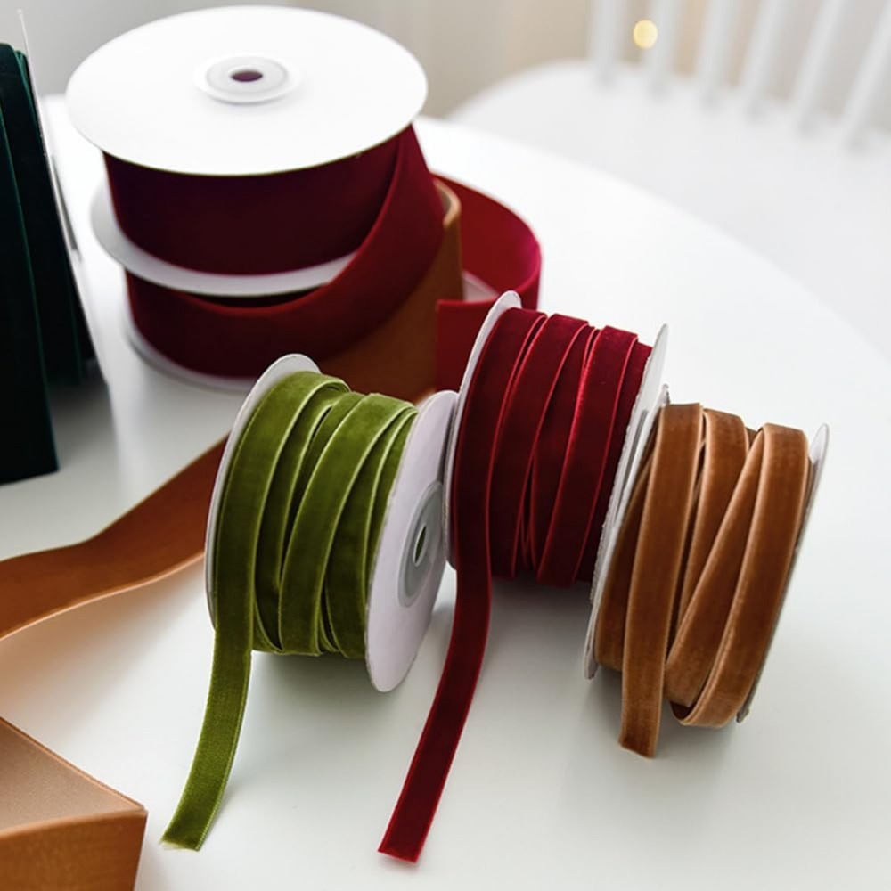 2 لفات 21.88 ياردة 3/8 بوصة شر - مراجعة Velvet Ribbon Roll وسعره