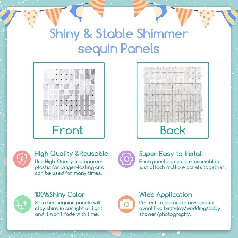 خلفيات جدارية لامعة من 12/16/1 - مراجعة Sequin Fabric Panel وسعره