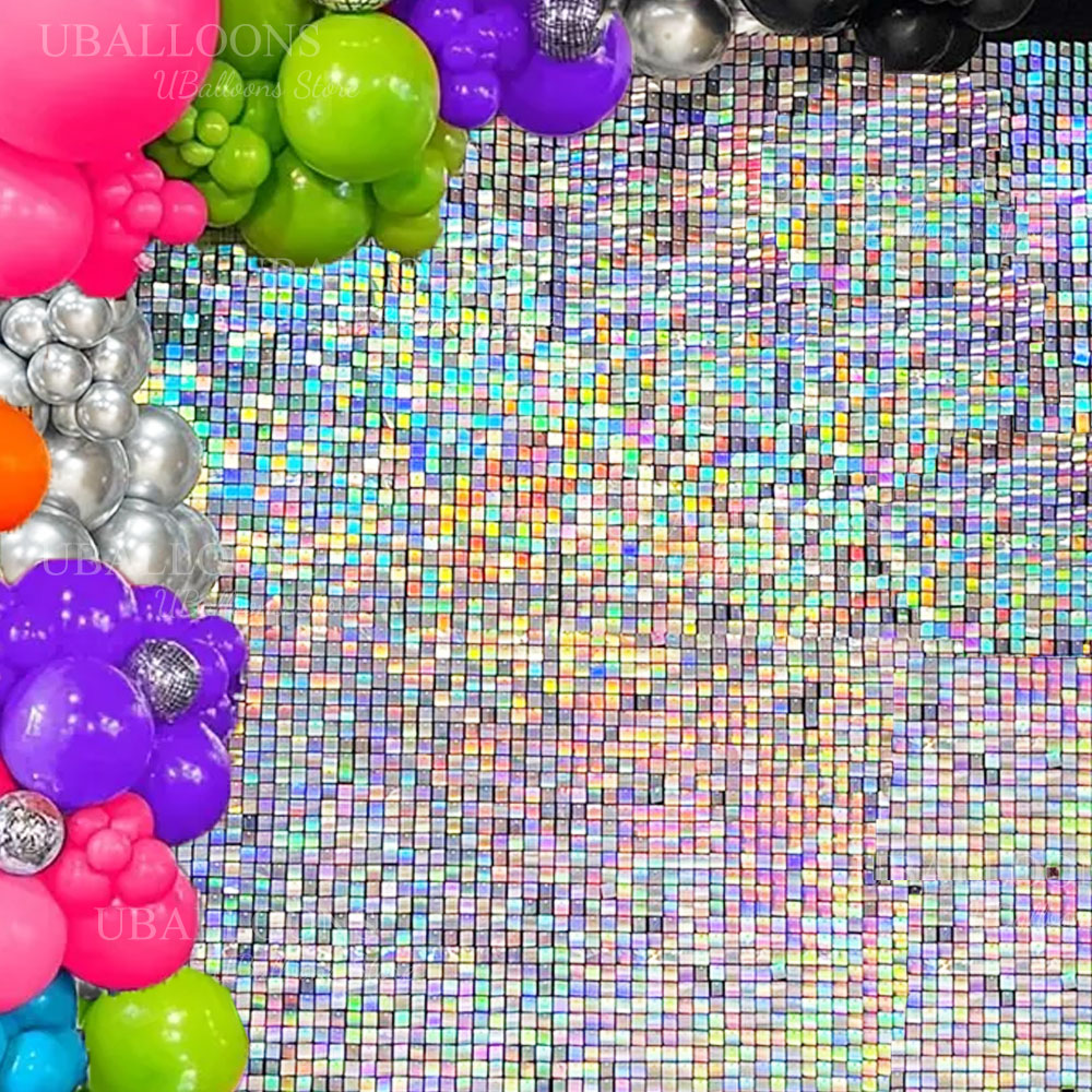 قزحي الألوان الفضة لامع لوحات  - مراجعة Sequin Fabric Panel وسعره