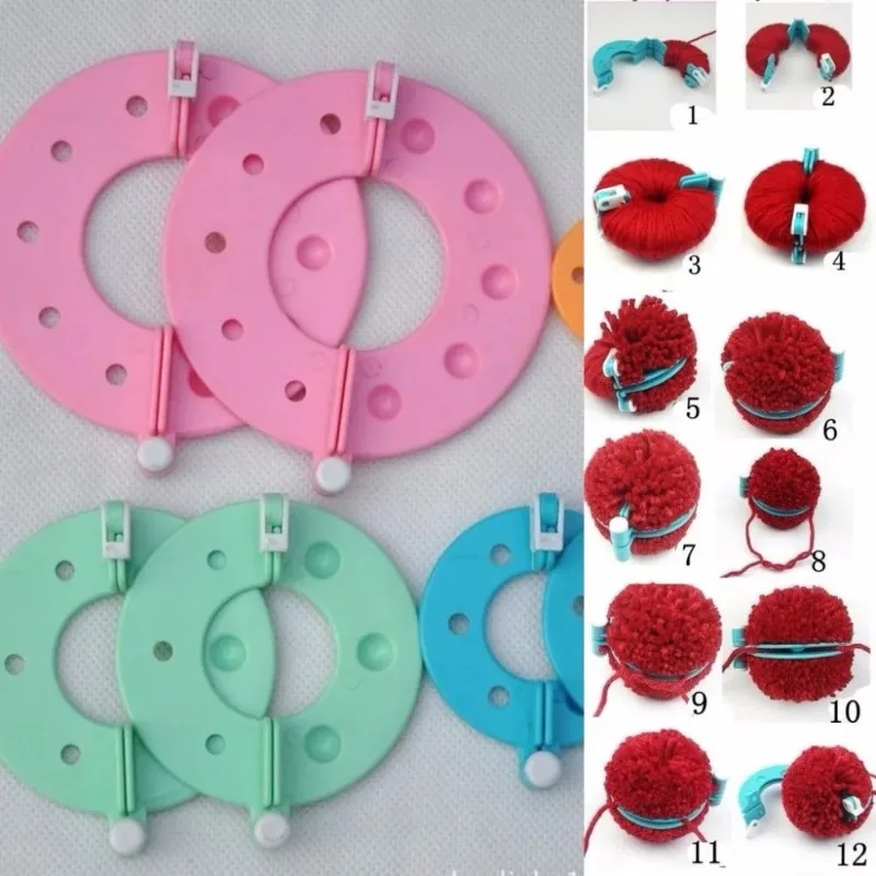 8 قطعة 4 أحجام زغب الكرة ويفر  - مراجعة Pom Pom Maker Tool وسعره