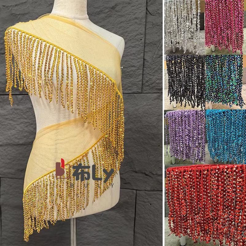 شريط زخرفي مطرز بالخرز والترتر - مراجعة Beaded Trim Fringe وسعره