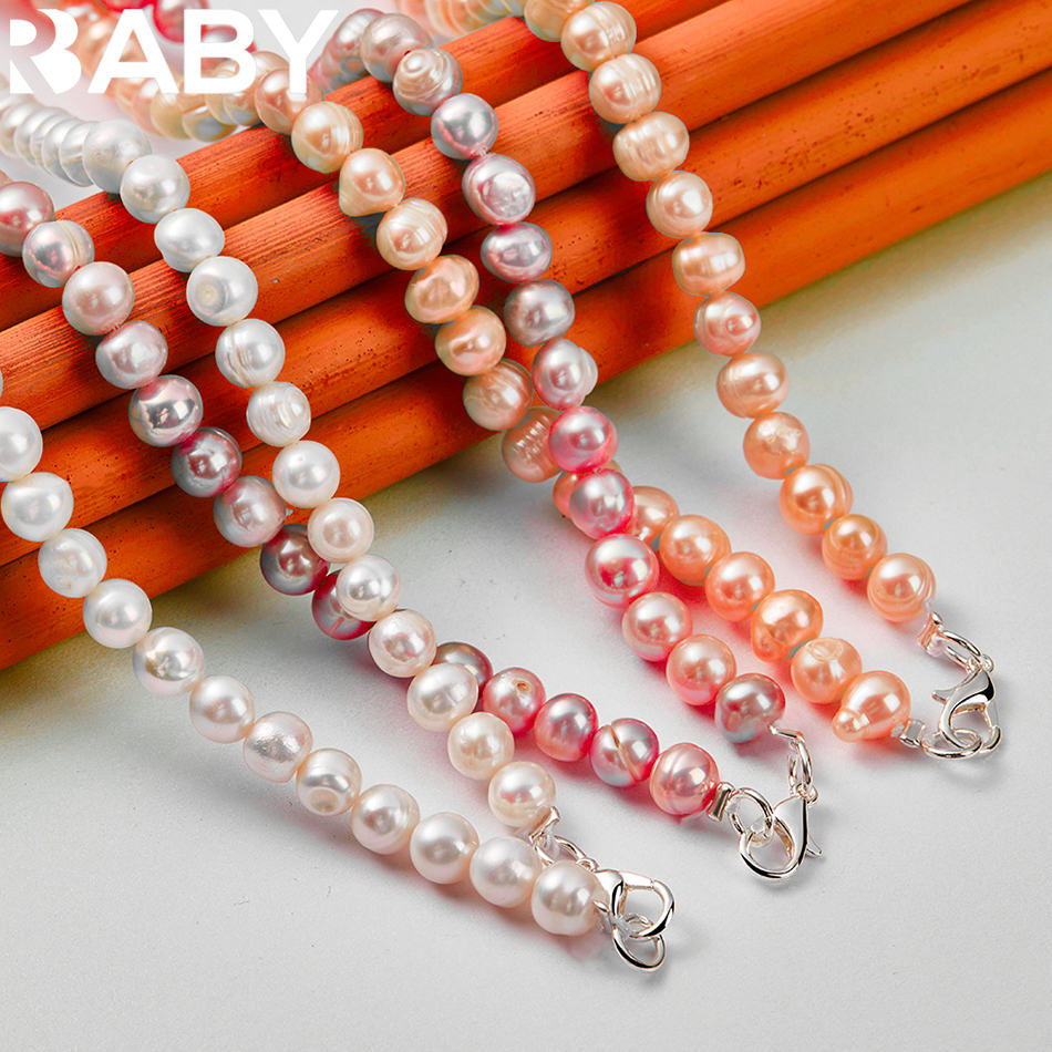 URBABY 925 فضة 40-50 سنتيمتر ا - مراجعة Pearl Trim Chain وسعره