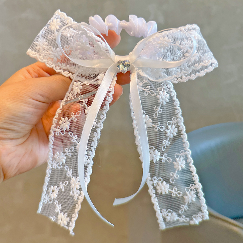 ربطات شعر مرنة بيضاء مع فيونكة - مراجعة Tassel Fringe Trim وسعره
