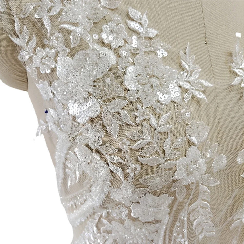 جديد مطرز الترتر الدانتيل مرآة - مراجعة Applique Patch Flower وسعره