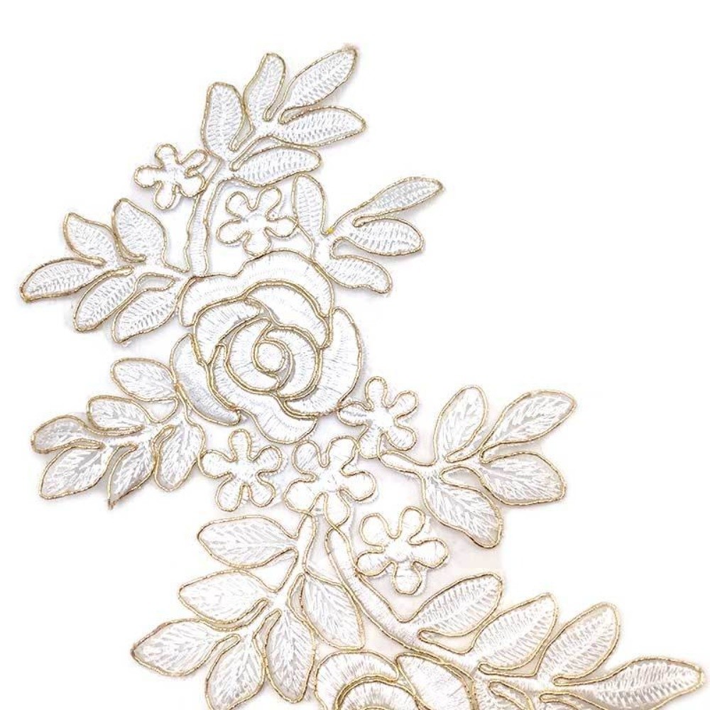 زوج واحد من رقعات التطريز الزه - مراجعة Applique Patch Flower وسعره