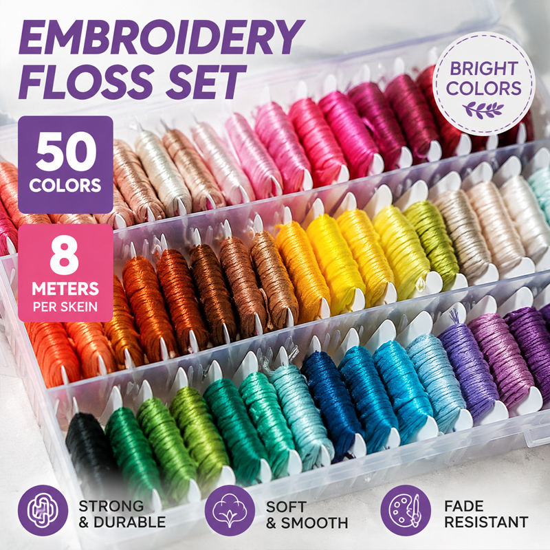 طقم خيوط تطريز من القطن 100% م - مراجعة Embroidery Craft وسعره