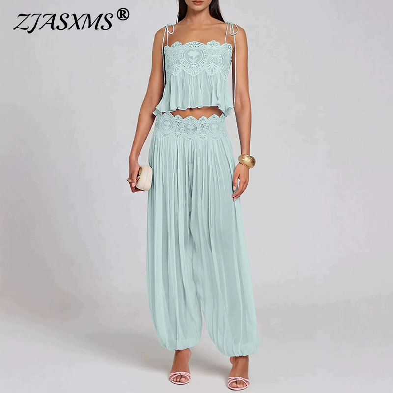 طقم بوهو من قطعتين بتطريز دانت - مراجعة Elastic Lace Trim وسعره