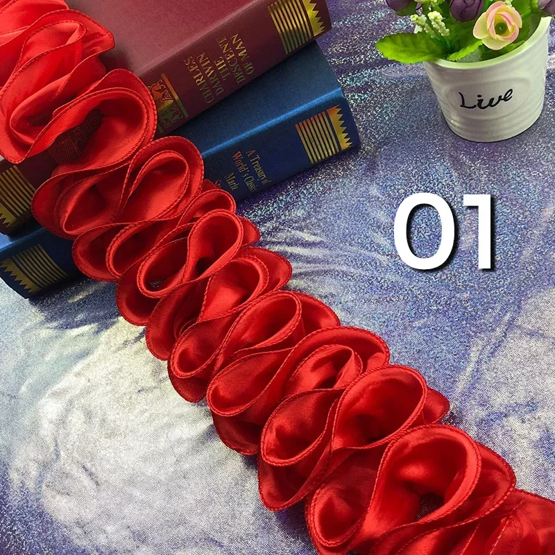 5 ياردة مطوي تكدرت تقليم السات - مراجعة Fringe Ribbon Sewing وسعره