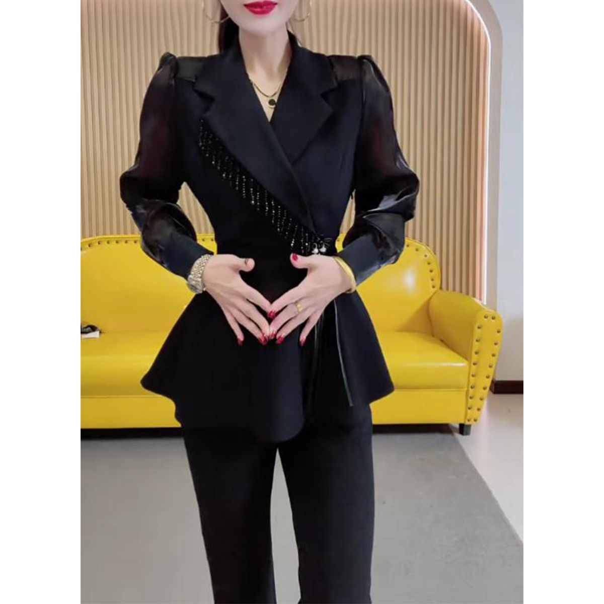 ربيع 2025 موضة جديدة بدلة على  - مراجعة Tassel Fringe Trim وسعره